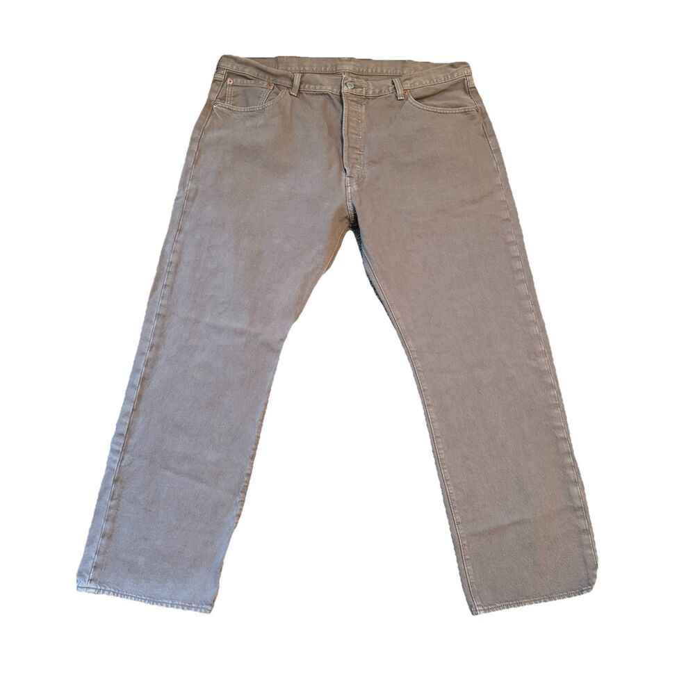 Levis 501 Jeans Mens 40 X 30 Khaki Tan Button Fly Straight Leg Denim 100% Cotton